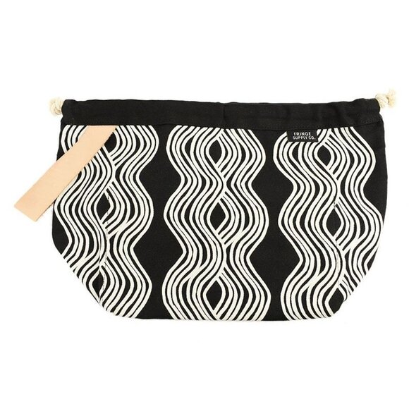 Jen Hewett for Fringe Supply Co. Field Canvas Knitting Project Bag Black White - Picture 1 of 3